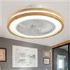 Caufloce 19.7in Ventilatore da Soffitto con Luce LED Dimmerabile DC Lampadario Ventilatore Reversibile Moderno Telecomando Silenzioso Luce Con Ventilatore da Soffitto Smart 6 Velocità Camera da Letto, B