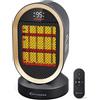 MYCARBON Stufa Elettrica per Bagno, Display, ECO, Osc 80°, Basso Consumo | Stufetta Termoventilatore Scaldabagno 1500W Timer 24h con Telecomando Silenzioso