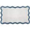 Blanc Mariclo Tappeto da Bagno Sagomato in Cotone Bianco/Azzurro, Shabby Chic 50x80 cm