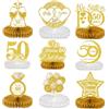 Xkqjlp 9 decorazioni dorate per anniversario di matrimonio, 50° anniversario di matrimonio, 50° anniversario, centrotavola a nido d'ape, set di decorazioni per 50 anni