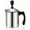 Jinfanshurich Montalatte manuale in acciaio inox 304, da campeggio | Montalatte manuale, argentato, schiuma fredda/calda per latte, cappuccino, facile da pulire, perfetto per viaggi, campeggio