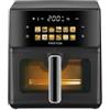 PRIXTON Friggitrice ad Aria Cook Organics 6 L, Air Fryer 1700 W con Doppia Resistenza, Display LED Touch, 12 Programmi, Finestra Trasparente, Cestello Antiaderente