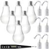 GBKDQQ 6 lampadine LED 3000 K E27 con 6 portalampada + tester di tensione VDE: attacco di ricambio LED 15 W opaco, struttura con cavo, luce bianca