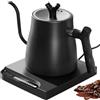 Halorin Bollitore elettrico da 1 l, 1000 W, a collo di cigno, 45 - 100 °C, controllo intelligente della temperatura, bollitore elettrico per la casa e la preparazione del caffè (nero)