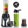 COKUNST Frullatore elettrico per succhi e frullati, frullatore elettrico, 2 tazze