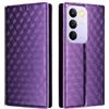 Generico DayQiQiPu Cover per Realme C85 Pro RMX5555 (6,8 Pollici) Custodia in pelle PU con Motivo a cubi 3D Chiusura Magnetica Caso portafoglio a conchiglia con supporto, Viola