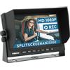VSG Monitor retromarcia 720P-HD / 12-24 volt / 3 ingressi video/mirroring delle immagini/alimentazione della telecamera/omologazione elettronica/Transporter Camping/serie PRO-Expert