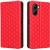 Generico DayQiQiPu Cover per Realme C33 RMX3624 (6,5 Pollici) Custodia in pelle PU con Motivo a cubi 3D Chiusura Magnetica Caso portafoglio a conchiglia con supporto, Rosso