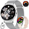 LIGEMI 1,32'' AMOLED Orologio Smartwatch Donna Elegante e Chiamate Ciclo Mestruale | 100+ Sport Modes Smartwatch Donna, Cardiofrequenzimetro SpO2 e Sonno, IP68 Impermeabile, Smartwatch per Android iOS