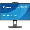 iiyama ProLite XB2497HSNH-B1 Full-HD IPS-Monitor | 60,5cm 23,8 100Hz, HDMI, DP in/out, USB 3.2, HUB USB-C 65W, RJ45, webcam 5MP, Win Hello, reg. altezza, Pivot, nero