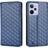 Generico DayQiQiPu Cover per Realme C31 RMX3501 (6,5 Pollici) Custodia in pelle PU con Motivo a cubi 3D Chiusura Magnetica Caso portafoglio a conchiglia con supporto, Blu