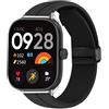 MELEJIA Cinturino Magnetico per Xiaomi Redmi Watch 6 Active/Watch 6/Watch 5/Smart Band 10 Pro/9 Pro/Band 8 Pro, Ricambio Cinturino, Regolabile Silicone Cinturini, Chiusura Magnetica Sicura-Nero