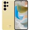 OUKITEL C68 Smartphone Android 15-16(4+12) GB RAM + 128GB ROM/TF 1TB, 7,2 HD+ 120Hz Octa-Core Callulare, Batteria 6000mAh, 64MP+8MP Fotocamera,GPS/OTG/Dual SIM 4G Oro