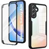 XCYYOO Cover Compatibile con Samsung Galaxy A34 5G Antiurto Transparent Custodia TPU Anteriore e PC Indietro Protezione Schermo Integrata Doppia Faccia Cover Rugged 360° Protettiva Silicone Case, Nero