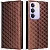 Generico DayQiQiPu Cover per Realme C85 Pro RMX5555 (6,8 Pollici) Custodia in pelle PU con Motivo a cubi 3D Chiusura Magnetica Caso portafoglio a conchiglia con supporto, Marrone