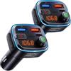auvisio chiavetta usb: Set di 2 Trasmettitore FM per auto, 12/24 Volt, Bluetooth (trasmettitore vivavoce per auto, adattatore vivavoce, navigazione)