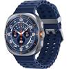 Samsung Galaxy Watch Ultra Smartwatch - Versione 2025, 47 mm, blu titanio, LTE (versione CAD), involucro in titanio resistente, design cuscino, pulsante rapido, monitoraggio della salute basato