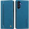 rongki Custodia per Samsung Galaxy A16, Cover in Pelle Sintetica Portafoglio con Slot per Carte, Supporto, Chiusura Magnetica, Antiurto Case per Samsung Galaxy A16, Azzurro