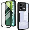 XCYYOO Cover Compatibile con Xiaomi Redmi Note 13 Pro 5G Antiurto Transparent Custodia TPU Anteriore e PC Indietro Protezione Schermo Integrata Doppia Faccia Cover Rugged 360° Protettiva Silicone Case, Nero