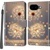 PHINIENLAND Cover per Google Pixel 10A custodia portafoglio Dente di leone | 3 scomparti carte, 1 tasca banconote, Chiusura magnetica, Supporto, Pelle PU flip cover per Pixel 10A