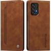 rongki Custodia per Samsung Galaxy A53 5G, Cover in Pelle Sintetica Portafoglio con Slot per Carte, Supporto, Chiusura Magnetica, Antiurto Case per Samsung A53 5G, Marrone