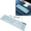 EIMSOAH Bella tastiera da gioco cablata retrò punk con retroilluminazione LED bianco, tastiera da gioco USB rotonda 104 tasti, tastiera carina cablata, tasti rotondi per Mac, PC,