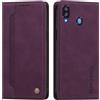 rongki Custodia per Samsung Galaxy A20/A30/M10S, Cover in Pelle Sintetica Portafoglio con Slot per Carte, Supporto, Chiusura Magnetica, Antiurto Case per Samsung A20/A30/M10S, Viola