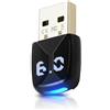 APKLVSR Adattatore Bluetooth 6.0 USB - PC Bluetooth Dongle per Windows 11/10/8.1, Plug & Play BT Stick, Adattatore Bluetooth USB per PC, cuffie, mouse, tastiera