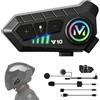 Toolivex Intercom Casco Moto Bluetooth 6.0 Kit Mano Libre Moto 40H IP65 | HiFi Stereo, Riduzione del Rumore CVC, USB-C, Controllo Vocale, Risposta Auto, Doppia Connessione, Installazione Facile