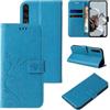 LBH Custodia per Huawei P20 Pro, con motivo a farfalla, fiori, funzione leggio, con chiusura magnetica, protezione a 360 gradi, colore: blu