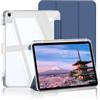 BQDIYOO Cover per iPad (A16) 11a generazione 11 (2025)/iPad 10a generazione 10,9 (2022), con porta penna, cover rigida trasparente sul retro, sveglia/sonno auto, blu scuro
