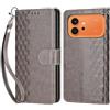 KENHONER Custodia per Honor 600 / 600 Pro 5G Cover, Grigio | Portafoglio in Pelle PU Retro, Antiurto Flip, Slot per Schede, Funzione Stand, Chiusura Magnetica
