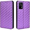 Generico DayQiQiPu Cover per Realme GT 5G RMX2202 (6,43 Pollici) Custodia in pelle PU con Motivo a cubi 3D Chiusura Magnetica Caso portafoglio a conchiglia con supporto, Viola
