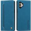 rongki Custodia per Samsung Galaxy A32 5G/M32 5G, Cover in Pelle Sintetica Portafoglio con Slot per Carte, Supporto, Chiusura Magnetica, Antiurto Case per Samsung A32 5G/M32 5G, Azzurro