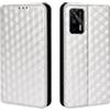 Generico DayQiQiPu Cover per Realme GT 5G RMX2202 (6,43 Pollici) Custodia in pelle PU con Motivo a cubi 3D Chiusura Magnetica Caso portafoglio a conchiglia con supporto, Argento