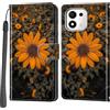 PHINIENLAND Cover per Honor 600 Smart custodia portafoglio Crisantemo | 3 scomparti carte, 1 tasca banconote, Chiusura magnetica, Supporto, Pelle PU flip cover per Honor 600 Smart