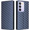 Generico DayQiQiPu Cover per Realme C85 Pro RMX5555 (6,8 Pollici) Custodia in pelle PU con Motivo a cubi 3D Chiusura Magnetica Caso portafoglio a conchiglia con supporto, Blu