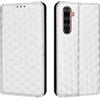 Generico DayQiQiPu Cover per Realme X50 Pro 5G RMX2075 (6,44 Pollici) Custodia in pelle PU con Motivo a cubi 3D Chiusura Magnetica Caso portafoglio a conchiglia con supporto, Argento