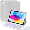 MoKo Custodia con Tastiera per iPad 11a Gen A16 11con Mouse Argento Lucido | per iPad 10a Generazione 10,9 2022,Tastiera Bluetooth Retroilluminata a 7 Colori, Portapenne Incorporato