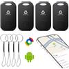 CMINGKEJI Android Smart Tag 4 Pezzi, Tracker con Google's Find Hub (Solo Android), IP6X Impermeabile, Smart Finder con Custodia Protettiva, Trova Oggetti per Chiavi, Bagagli, Portafogli, Autonomia 1 Anno