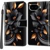 PHINIENLAND Cover per Google Pixel 10A custodia portafoglio Fiori | 3 scomparti carte, 1 tasca banconote, Chiusura magnetica, Supporto, Pelle PU flip cover per Pixel 10A