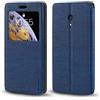 Shantime Custodia in pelle con finestra per Nokia 235 4G 2nd 2026 - Blu | 2.8 Elegante cover magnetica invisibile con finestra trasparente, fessura per carte e supporto