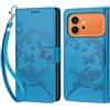 KENHONER Custodia per Honor 600/600 Pro 5G Cover, Blu | Portafoglio in Pelle PU Retro, Antiurto Flip, Slot per Schede, Funzione Stand, Chiusura Magnetica