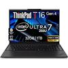Lenovo ThinkPad T16 Gen 4 AI Business Laptop 16 FHD+ Display, Intel Ultra 7 255U (Beats i7-1355U), 32GB DDR5 RAM, 1TB SSD, 5MB Webcam, impronte digitali, retroilluminato KB, WiFi 6E + BT, RJ-45, HDMI
