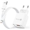 YLK Xiaomi Caricabatterie USB con Cavo per Redmi Note 15/14/13/12/11/10 5G | 15Pro/15Pro+/14Pro+ /14Pro/13Pro/13Pro+/12Pro/11S/11Pro, Adattatore di alimentazione da 18 W