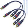 YIMATEECO Cavo Splitter RCA a Y, Cavo audio AV da 1 femmina a 2 maschio, Adattatore Cavo RCA a Y per altoparlanti, AMP, giradischi, ricevitori, home theater