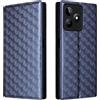 Generico DayQiQiPu Cover per Realme C51 RMX3830 (6,74 Pollici) Custodia in pelle PU con Motivo a cubi 3D Chiusura Magnetica Caso portafoglio a conchiglia con supporto, Blu