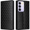 Generico DayQiQiPu Cover per Realme C85 4G/5G RMX5566, RMX5253 (6,8 Pollici) Custodia in pelle PU con Motivo a cubi 3D Chiusura Magnetica Caso portafoglio a conchiglia con supporto, Nero