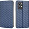 Generico DayQiQiPu Cover per Realme GT2 Pro RMX3301, RMX3300 (6,7 Pollici) Custodia in pelle PU con Motivo a cubi 3D Chiusura Magnetica Caso portafoglio a conchiglia con supporto, Blu