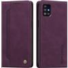 rongki Custodia per Samsung Galaxy A51 5G, Cover in Pelle Sintetica Portafoglio con Slot per Carte, Supporto, Chiusura Magnetica, Antiurto Case per Samsung A51 5G, Viola